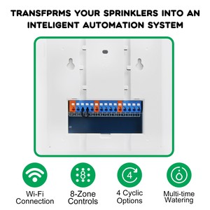 Contrôleur d'arrosage intelligent 8 zones compatible Alexa, commande vocale, contrôle par application iOS/Android, minuterie d'irrigation WiFi pour la maison - Product Image 5