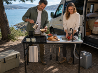 Table pliante HDPE de nouvelle conception avec évier pour fête en plein air, pique-nique, barbecue