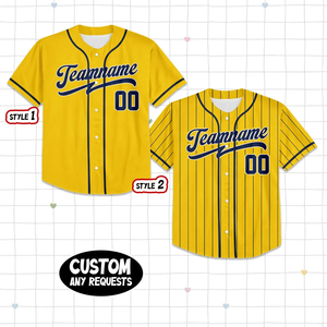 Kaos Jersey Baseball & Softball Ukuran Besar Unisex Bernapas, Dapat Dicetak, untuk Pria dan Wanita - Product Image 1