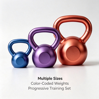 Kettlebells multicolores pour la remise en forme à domicile et l'entraînement en salle de sport
