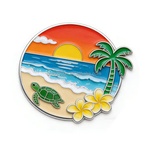 แม่เหล็กติดตู้เย็นลายปาล์มชายหาดสไตล์ฮาวาย ของที่ระลึกโลหะคุณภาพดี สำหรับตกแต่งบ้านและเป็นของฝากสำหรับนักท่องเที่ยว - Product Image 2