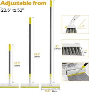 <span class=keywords><strong>Brosse</strong></span> à récurer avec manche de 50 "de long <span class=keywords><strong>Brosse</strong></span> à récurer les sols 2 en 1 avec raclette, brosses à récurer pour baignoire à carreaux rotatives à 180 ° - Product Image 2