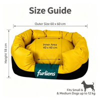 Lit pour animaux de compagnie moderne et écologique avec coussin amovible facile à nettoyer, imprimé carré pour chiens et chats de petite et moyenne taille