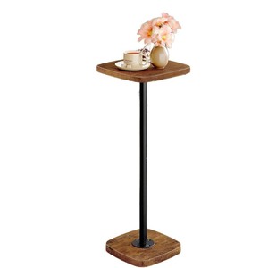 Wood Top Coffee <b>Table</b> With Metal Stand Living Room <b>Sofa</b> <b>Side</b> <b>Table</b> For Adults And Elderly - Product Image 5