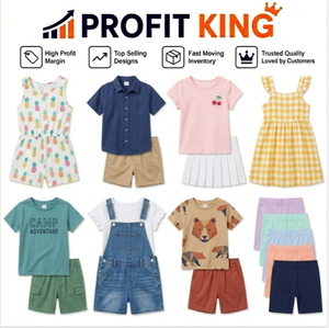 Soft Washed Outdoor 2Pcs Infant <b>Kids</b> Summer Sleeveless Crew Neck <b>Bubble</b> Knee Pants Suit Mixed Patterns Wholesale Random Mix - Product Image 1