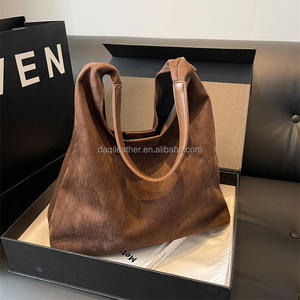 Nouveau sac fourre-tout compact décontracté en daim avec fermeture éclair, sac à main rétro polyvalent en velours, imperméable, pour femme, idéal pour le travail - Product Image 5