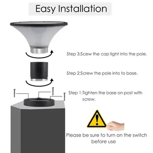 Energy Saving Column <strong>Lamp</strong> IP65 <strong>Outdoor</strong> Waterproof Garden Villa Fence Square Yard Post Cap Gate <strong>Light</strong> LED <strong>Solar</strong> Pillar <strong>Light</strong> - Product Image 6