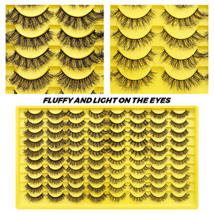 40 paar groothandel nep mink wimpers, fluffy beauty handgemaakte wimperdoosjes, beauty supplies, volle stripwimpers voor make-up - Product Image 5