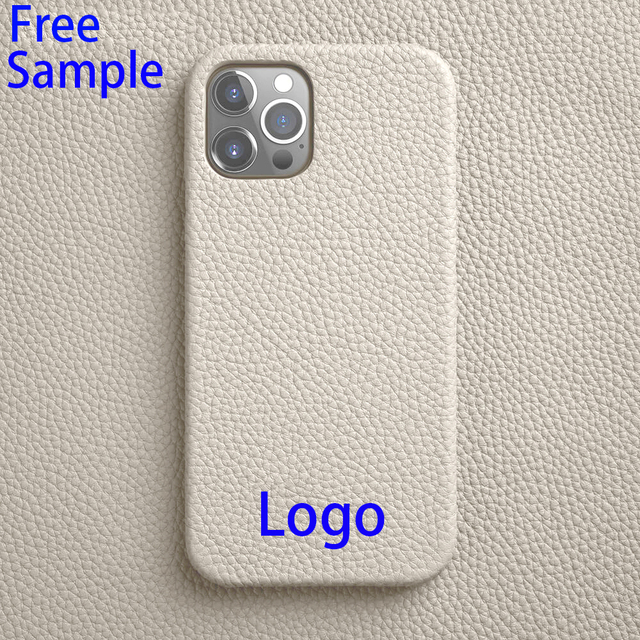 Minibook Customized Handmade Luxury Full Grain Pebble Genuine Leather Phone case for iphone 13 14 Pro Max
