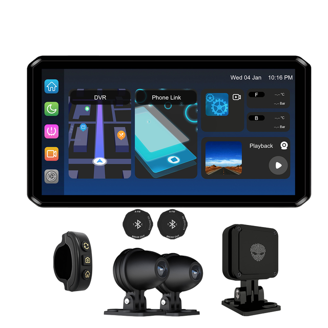 Ultimate Motorcycle HUD: Radar Blind Spot, Lane Assist, 1080P Live Stream, G-Sensor Crash Detection, TPMS Ready