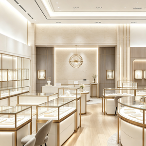 Custom Arch Design Jewelry Display Kiosk Luxury Retail Mall Booth Cabinet For Jewellery Or <b>Watch</b> Boutique Display - Product Image 4