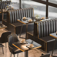 Foshan personnalisé commercial moderne coin café table à manger et chaises siège de cabine en cuir pour café hôtel