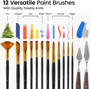 Ensemble de peinture acrylique pour adultes et enfants, 69 pièces, <span class=keywords><strong>kit</strong></span> de peinture complet avec <span class=keywords><strong>chevalet</strong></span>, pinceaux, toile et palette, fournitures artistiques - Product Image 4