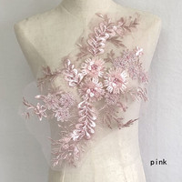 Robe de mariage 3D fleur noire ABS perle perlée broderie Patch maille tissu africain dentelle Applique coudre