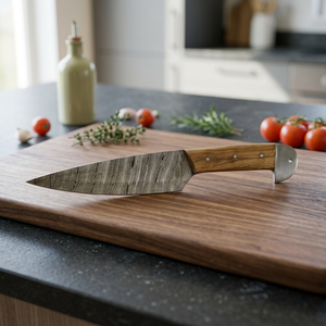 Couteau de chef en acier damas forgé à la main de haute qualité en gros |   Couteau de cuisine de 10,00 pouces avec manche en bois - Product Image 1