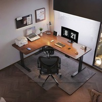 Yazhi vente chaude électrique hauteur ajuster coin en forme de L bureau d'ordinateur mobilier moderne Table de bureau pour la maison