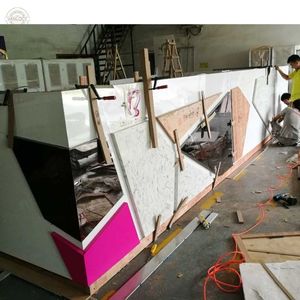 Hiện đại lông mày Úc thị trường thiết kế đặc biệt hình học cửa hàng nhỏ Salon vẻ đẹp hiển thị <span class=keywords><strong>kiosk</strong></span> Bảng điều khiển đồ nội thất bằng gỗ Mall <span class=keywords><strong>kiosk</strong></span> - Product Image 3