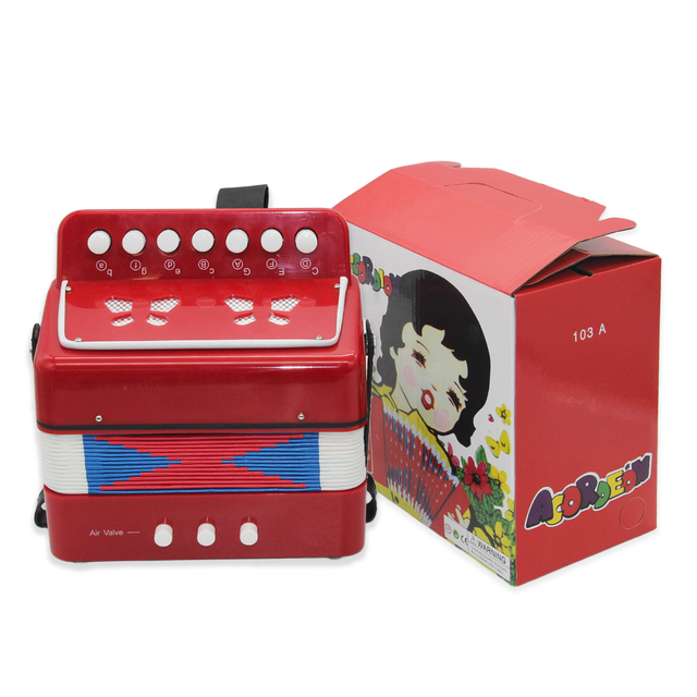 Wholesale Custom 7-Keys Accordion Educational Musical Instrument Toy for Children Performance Practice for Students