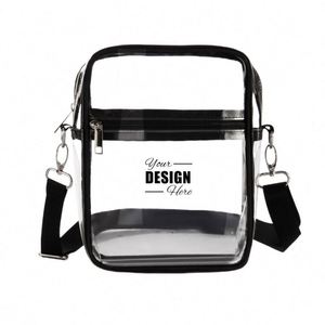 <b>Stadium</b> Approved Clear Crossbody Bag with Adjustable Strap, Personalized PVC Purse for Promotional Gift - Product Image 1