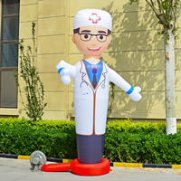 Costume de mascotte gonflable en tissu Oxford Longgang Waving Character avec souffleur intégré, résistant à l'eau et au soleil, couleurs personnalisables pour les fêtes