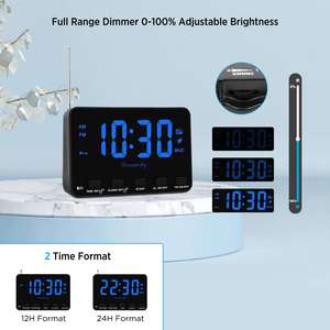 Super Large LED Digital Display FM Radio Alarm <b>Clock</b> Factory Dual Alarm Setting with Headphone Output for Bedside Elderly Radio - Product Image 3