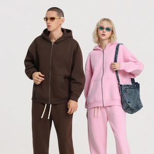 Sudadera con capucha y cremallera para hombre, forrada de lana, de gran tamaño, para otoño e invierno, transpirable, para uso diario, al por mayor, de alta calidad, 100% algodón. - Product Image 5