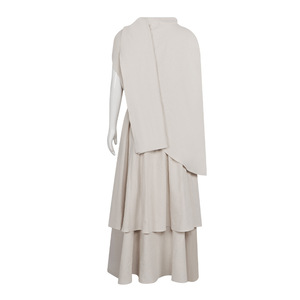 Disfraz de cosplay de la diosa Atenea, vestido beige liso, traje de escenario para Halloween - Product Image 4