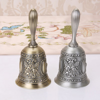 Cloche en métal Souvenir Cadeaux promotionnels personnalisés de haute qualité Artisanat en laiton Service de dîner Appel Cloche à main Bureau d'école Cloche à dîner