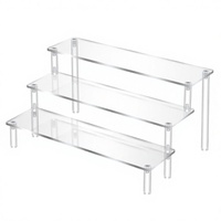 Support à cupcakes en acrylique transparent de luxe personnalisé à 3 niveaux pour bijoux et organisation de rangement