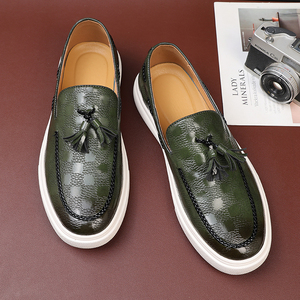 Chaussures habillées décontractées de luxe, chaussures de bureau basses en cuir, chaussures en cuir PU à bout pointu en métal - Product Image 5