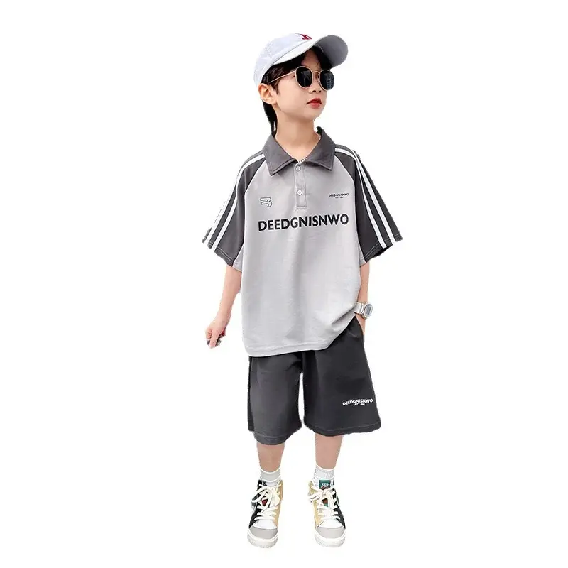 Explosive Modelle Kinder Jungenbekleidung Sets Freizeit Sport-Sets Schlussverkauf Sommer Buchstabendruckhemden & Shorts 2 Stück