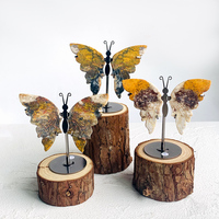 En vrac En Gros Naturel Arc-En-Fluorite papillon Avec Étagère titre quartz améthyste animal Sculpté À La Main Décoration Gemme