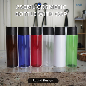 <b>Empty</b> Cosmetic Hair Conditioner Shampoo Body Wash Container 250ml PET <b>Plastic</b> <b>Bottle</b> 24/410 Screw Cap Squeeze Lotion - Product Image 2