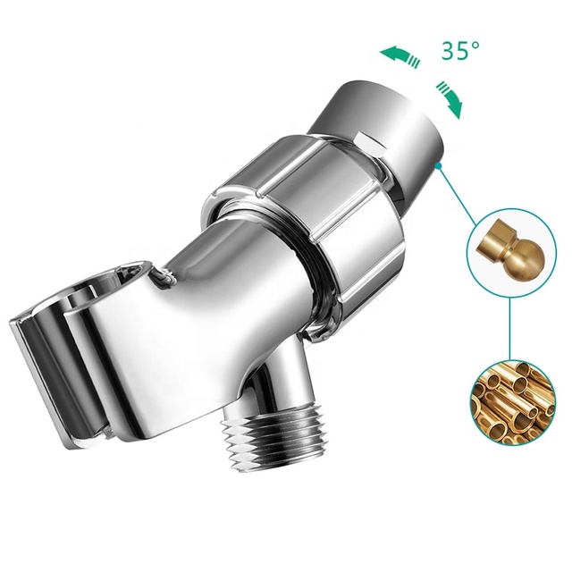 Adjustable Shower Arm Mount Handheld Shower Head Holder with Solid Brass Ball Joint