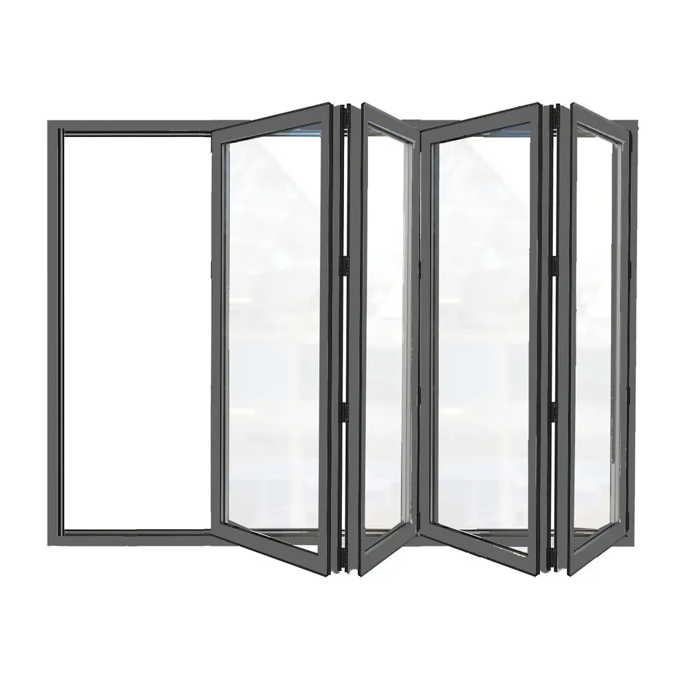 Aluminium große Größe Klappglastür Zweifach-Festteil-Außentahl Zweifachtüren zu verkaufen