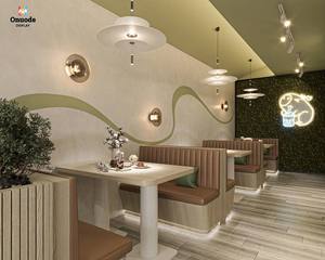Mostrador de Café Moderno con Iluminación LED, MDF y Acero Inoxidable, Diseño Ecológico Personalizable, Reciclable y Duradero para Salas de Exhibición - Product Image 4