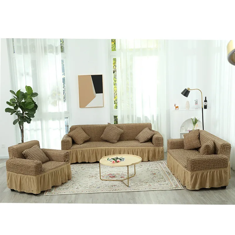 Penutup sofa bubble yarn 1/2/3/4 dudukan universal, penutup sofa gelembung regang elastis Rumah Tangga ukuran universal