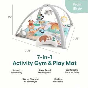Tapete de Juego para Bebés Lavable con 7 Juguetes Sensoriales Desmontables para el Desarrollo de Habilidades Motoras - Product Image 3