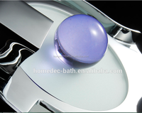 Robinet de salle de bain en laiton de qualité supérieure avec cascade LED, monocommande, finition chromée, à poser sur le comptoir