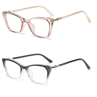 Lunettes de lecture œil-de-chat unisexe de luxe vintage, monture TR90, verres optiques anti-lumière bleue, strass en cristal, solides
