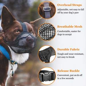 Kingtale museruola di protezione per esche vietnamite con cinghie regolabili museruole per cani ricoperte in rete morbida - Product Image 3