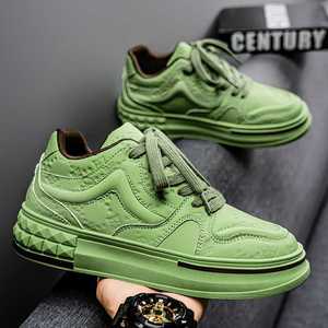 Zapatos de Hombre, Verano 2025, Nuevos, con Cordones, Color Sólido, Casuales para Exteriores, Deportivos, con Suela Gruesa, Resistentes al Desgaste - Product Image 3