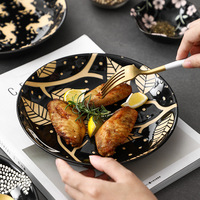 Assiette de service en céramique émaillée vert olive foncé de style nordique de 7 pouces de la marque JADE, compatible micro-ondes, pour usage hôtelier