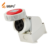 Conector IEC Industrial de alta calidad WEIPU IP65 3/4/5 pines 16A/32A carcasa de PC hembra conector impermeable de níquel