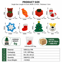 Assortiment de jouets anti-stress en TPR en forme de boulettes de Noël fantaisie pour cadeaux de Noël et fournitures de fête