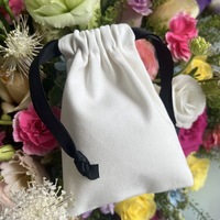 Sac à cordon en velours blanc de gros du fabricant, pochette haut de gamme pour boucles d'oreilles, sac anti-poussière, logo estampé à chaud, petit/moyen/grand