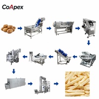 Diepvriesfrietverwerkingslijn semi-automatisch, food grade 304 roestvrij staal, capaciteit 100-200kg/u, fruit- en groentefriteuse voor