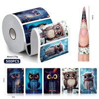 Formes d'extension d'ongles à la française motif hibou et araignée 100/500 pièces pour acrylique, polygel, salon de manucure et manucure DIY