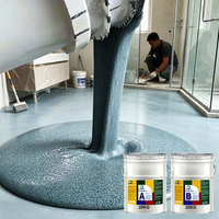 Revêtement liquide auto-nivelant antidérapant en sable coloré, résistant à l'usure, stable aux UV, peinture époxy pour sols sans joint