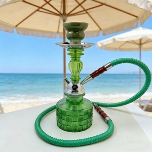 Moderno Set de Cachimba de Vidrio de Doble Manguera con Acabado Espejo, Pipa de Shisha Árabe Portátil para Bar, Hogar y Viajes - Product Image 6